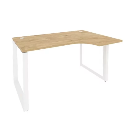 Стол эргономичный правый на О-образном м/к ОНИКС О.МО-СА-2Р Тиквуд Светлый/Белый / ONIX O.MO-SA-2R_0