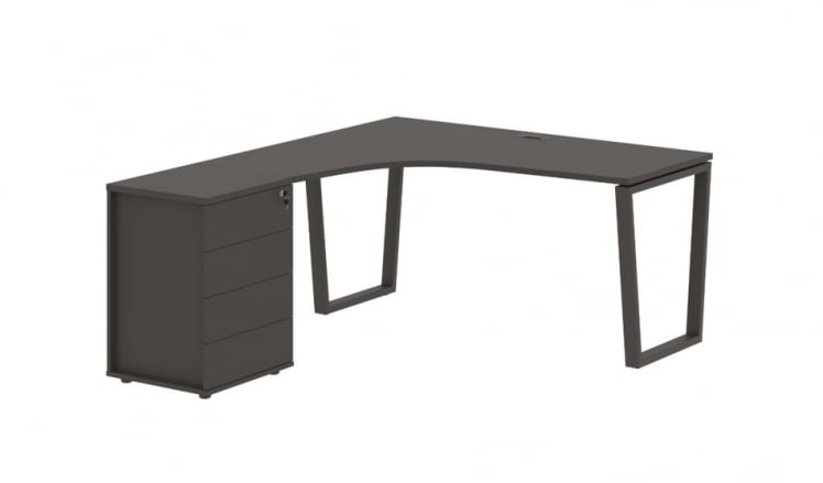 Стол эргономичный с тумбой левый ЕДИС ЕВCЕТ 1518 Л Мокко / EDIS EVCET L_0