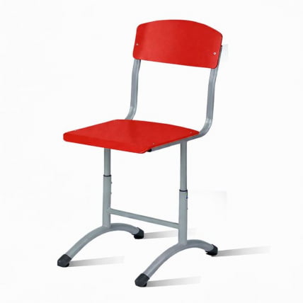 Стул ученический регулируемый ФГК (рост 3-5) 390х487 мм ЛДСП Красный РАЛ 3028/Металл Серый / RAL_0