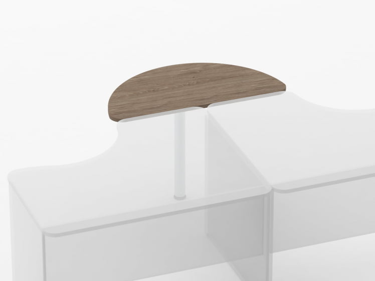 Приставка-полукруг для двух угловых столов Глассй 2.20 Дуб Верцаска / Glassy_1