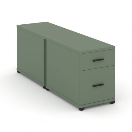 Тумба двухсторонняя опорная приставная с ящиком и распашным фасадом CОНCЕПТ CН.ДТГО-004 Б/В Кобо Черный / CONCEPT CN.DTGO-004 B/W_0