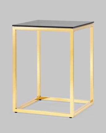 Журнальный стол ТАУН 40кс40 Золото (стекло смоке) / 40x40 smoke)_1