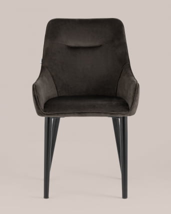 Стул Джоан велюр Темно-коричневый_3