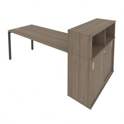 Рабочая станция с опорным шкафом-купе Метал Сйстем Б.РС-СШК-3.5 Вяз/Антрацит / Metal System_0