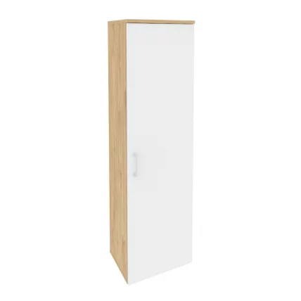 Гардероб узкий (правое исполнение) ОНИКС О.ГБ-1(Р) Тиквуд Светлый/Белый / ONIX O.GB-1(R)_0