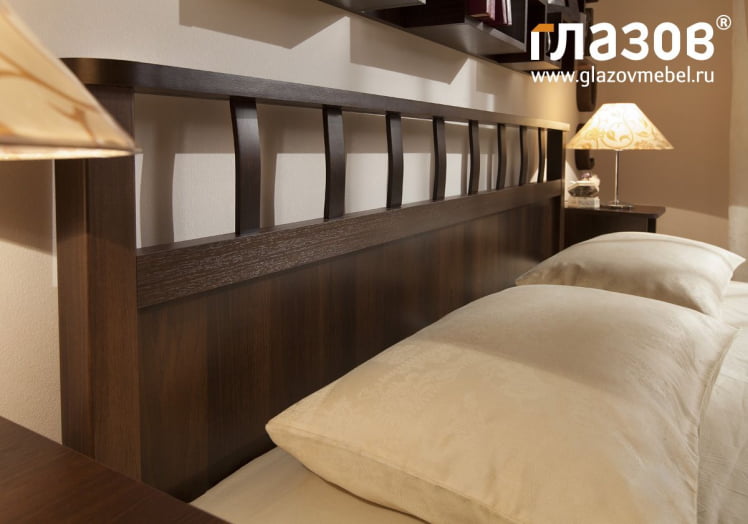 Кровать Люкс (1400) Шерлоcк 48 Орех шоколадный (спальня) / Sherlock_2