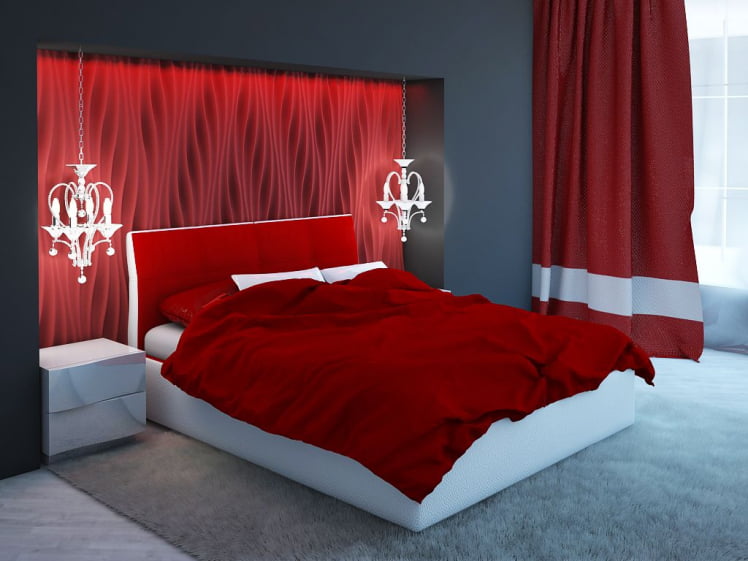 Кровать Висконти Красный\Белый / Visconti_0