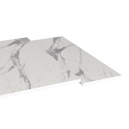 Стол ВИГО ЛДСП/ХПЛ/металл, 120 кс 80 кс 30 х 30 х 75 см, Мрамор светлый/белый / VIGO ЛДСП/HPL/металл, x x_8