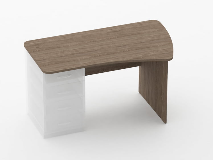 Стол эргономичный под встроенную тумбу Глассй 1.121.14Пр Дуб Верцаска / Glassy_0