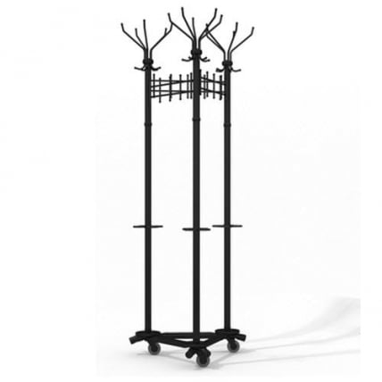 Вешалка гардеробная напольная Гардикс 3-Т22(К) с колесиками_0