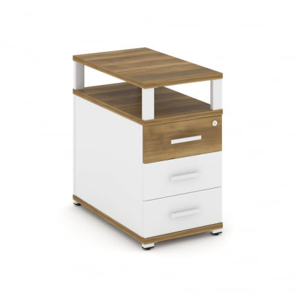 Тумба приставная с 3-мя ящиками и надставкой CОНCЕПТ CН.ТГП-001 Б/В Сандал Янтарный Белый бриллиант Белый / CONCEPT CN.TGP-001 B/W_0