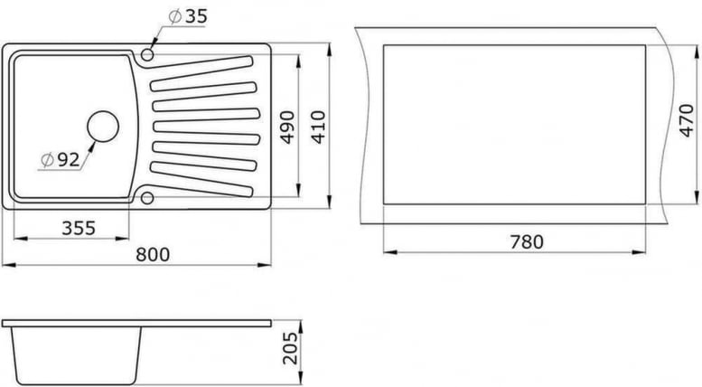 Кухонная мойка ГРАНУЛА 8001 Арктик / GRANULA_2