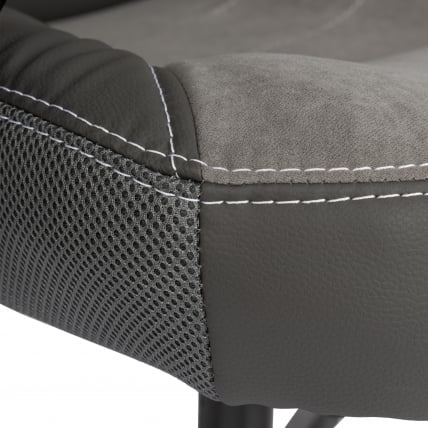 Кресло ИНТЕР (24) кож/зам/флок/ткань, серый/металлик, C-36/29/ТВ-12 / INTER C-36/29/TW-12_8