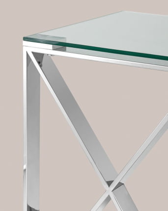 Журнальный стол КРОСС 40кс40 Серебро / 40x40_5