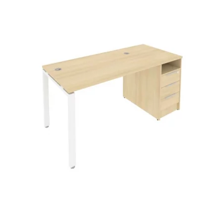 Рабочая станция с опорной тумбой Метал Сйстем Б.РС-СТП -1.2 Акация/Белый / Metal System_0