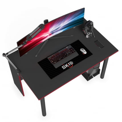 Игровой компьютерный стол СКИЛЛЛ ССТГ 1385.1 антрацит/красный / SKILLL SSTG_7