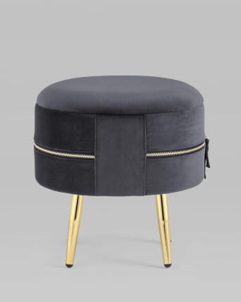 Пуф Тильда с ящиком велюр Антрацит_2