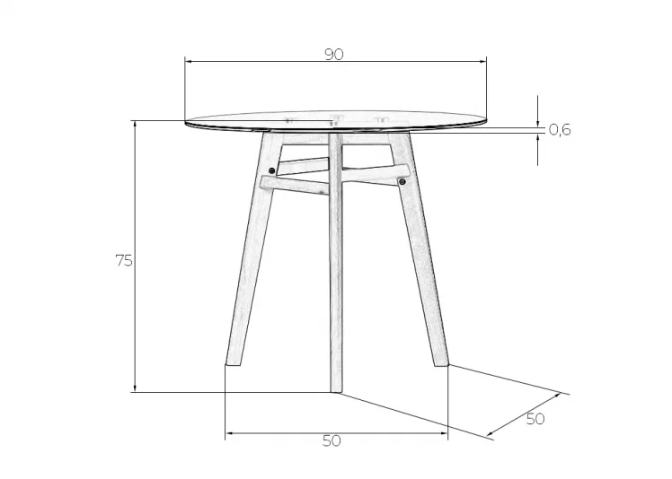 Стол обеденный ДОБРИН АЛБЕРТ 90 ГЛАСС / DOBRIN ALBERT GLASS_7