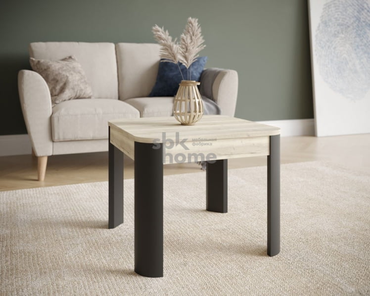 Стол журнальный, Квадро (550*550*450) Дуб галифакс белый/Фреско, 61008_1