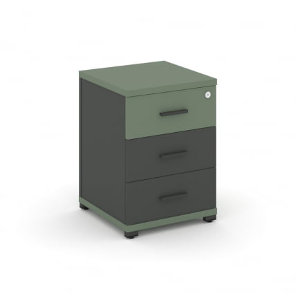 Тумба опорная/приставная с 3-мя ящиками CОНCЕПТ CН.ТУО-001 Б/В Кобо Антрацит / CONCEPT CN.TUO-001 B/W_0