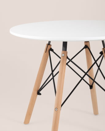 Стол детский Еамес ДСВ белый, ножки массив бука / Eames DSW_3