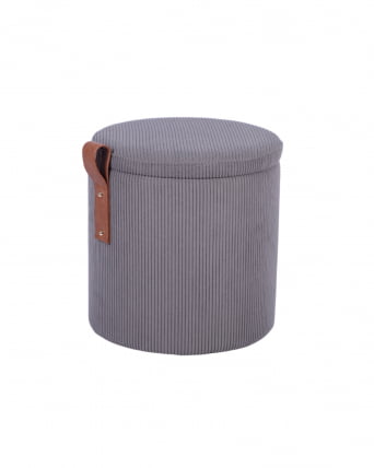 Пуф Руни С с ящиком вельвет темно-серый / S_1