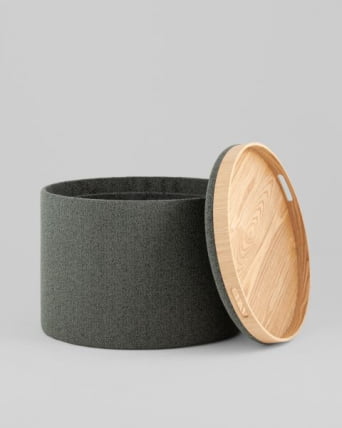 Пуф с ящиком Хюгге Л букле темно-серый / L_4