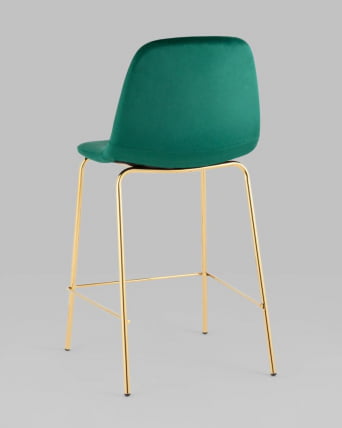 Стул полубарный Валенсия СН велюр Зеленый золотые ножки / SN_5