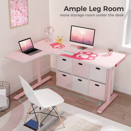 Стол письменный (для компьютера) угловой ЕУРЕКА ЕРК-Л60Л-ПК-В2 (левый), розовый / EUREKA ERK-L60L-PK-V2_8