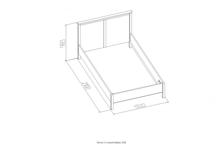Кровать (1200) Шерлоcк 44 Орех шоколадный (спальня) / Sherlock_1
