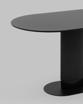 Стол овальный обеденный Мйстерй 130*80 черный / Mystery_3