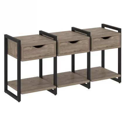 Тумба на регулируемых опорах наборная. Вариант №4 ЛОФТ ВР.Л-ТН-4.О Металл черный Тиквуд темный / LOFT VR.L-TN-4.O_0