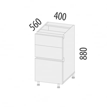 Напольный шкаф (3 ящика с метабоксами) Бостон 104.59_5