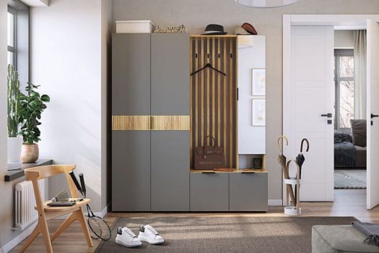 Шкаф двухдверный Бери МПР-024 Дуб крафт золотой/графит / MPR-024_5