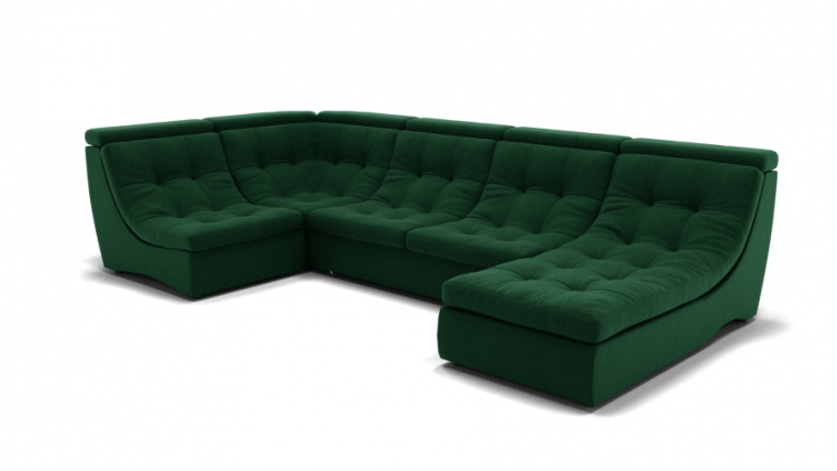 Диван Монако-4 (ЗР) Цвет фасада: Зеленый; Тип: Универсальный; Материал фасада: Металл/Велюр_0