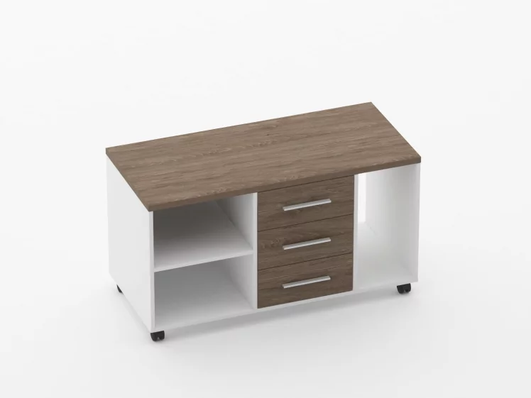 Тумба подкатная с нишей и полкой Дека 9.05.03Пр Дуб Верцаска/Белый / Deka_0