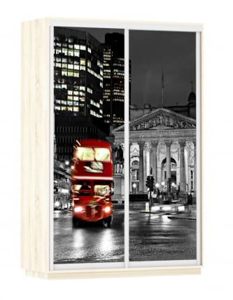 Шкаф-купе двухдверный Экспресс Дуо 1600х2400х Лондон/Дуб сонома / 1600х2400h_0