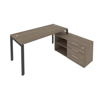 Рабочая станция на П-образном м/к с опорной тумбой правая Метал Сйстем Б.РС-СТС-2.4 Пр Вяз/Антрацит / Metal System_0