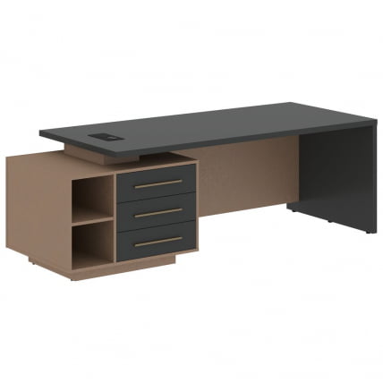 Стол руководителя левый ВЕЛИОН ВCТ 2390 Л Яшма черный Кобра / VELION VCT L_0