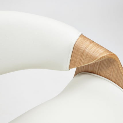 Кресло БЕНД натуральный, кож/зам белый / BEND_4