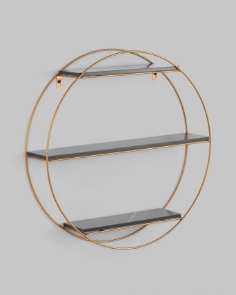 Полка Луна золотая Черный мрамор / Luna_2