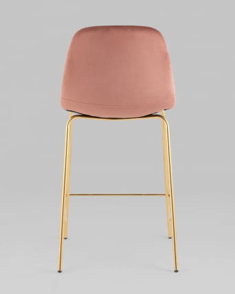 Стул полубарный Валенсия СН велюр Розовый золотые ножки / SN_6