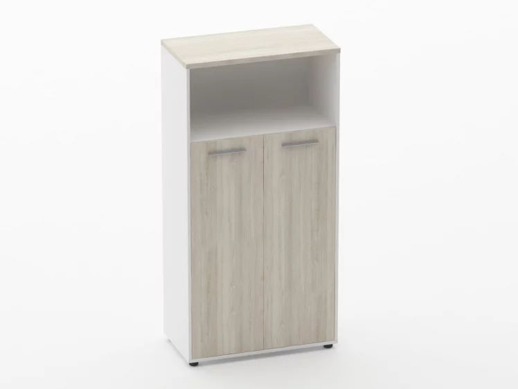 Шкаф 3 широкий закрытый с нишей Дека 10.16.131 Дуб Сантана светлый/Белый / Deka_0