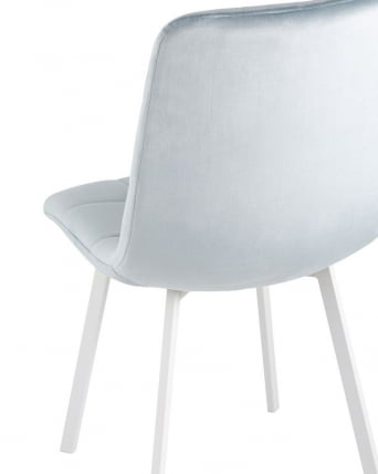 Комплект из четырех стульев Чиллй велюр серо-голубой ножки белые 4 шт. / Chilly_6