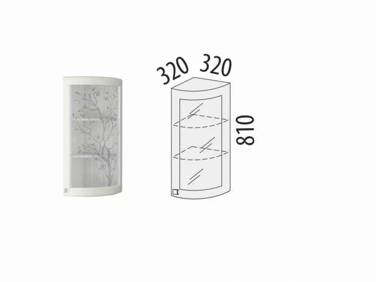 Шкаф торцевой закрытый (лев/прав) Графит 74.16 Сосна Астрид /Ваниль_1