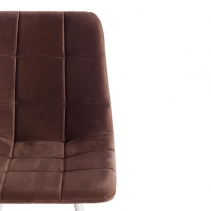 Стул CХИЛЛЙ (мод. 7095-1) / 1 шт. в упаковке ткань/металл, 45кс53х88 см, высота до сиденья 50 см, коричневый баркхат 12/белый / CHILLY (mod. 45x53х88 barkhat_6