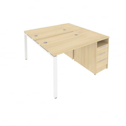 Рабочая станция с опорной тумбой Метал Сйстем Б.РС-СТП-2.1 Акация/Белый / Metal System_0