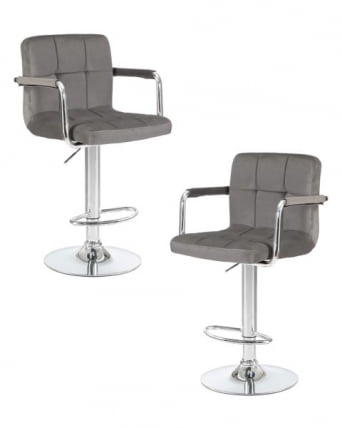 Стул барный ДОБРИН КРУГЕР АРМ (серый велюр (МДЖ9-75)) 2 шт / DOBRIN KRUGER ARM (MJ9-75))_0