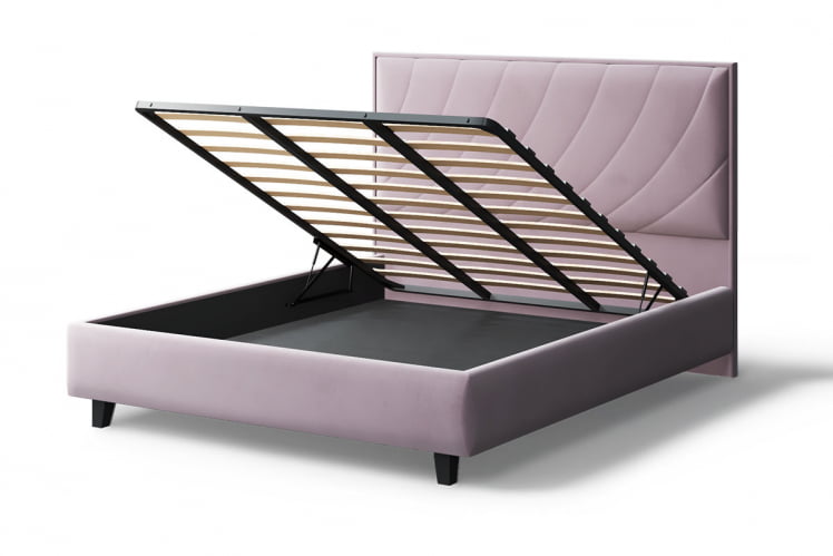 Кровать СОФИЯ 2000*1600мм (на опорах), велюр НЕО 15 (лиловый), (б/основания, б/матраса) / NEO_3