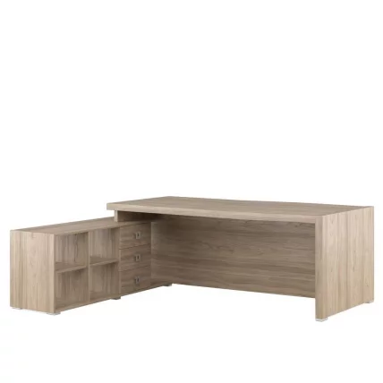 Стол письменный на опорной тумбе, левый СОЛ29711401 Вяз / SOL29711401_0